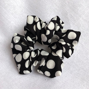 Black and White Polka Dot Scrunchie