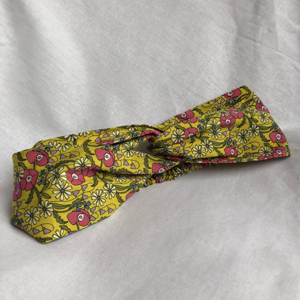 Yellow and Pink Floral Headband
